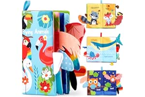 JOYIN 3 Paquets de Livres en Tissu Doux pour Bébé, à Toucher et à Sentir pour Les Bébés, Livres Froissés, Jouets Interactifs pour Le Développement Précoce des Nourrissons et des Jeunes Enfants