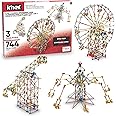 K'NEX , Thrill Rides 3-in-1 Classic Amusement Park Building Set , 744 Piece Kids Building Set for Creative Play, Three Fair Ground Rides, Suitable for Boys and Girls Ages 9+ , Basic Fun 17035
