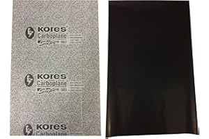 KORES A4 297X420MM Carbon Paper 12 Sheets Premium Quality- Hand Copy Long Last 5 Different Color (Black)