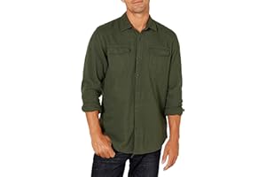 Amazon Essentials Koszula Mężczyźni Regular-fit Long-sleeve Solid Flannel Shirt (1 w zestawie)