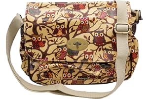 RS.FASHIONS Satchel Oilcloth Owl Printed twist lock Closure Single pocket mini Bags