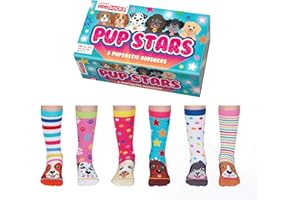 Pup Stars - United Oddsocks - Confezione da 6 calzini per ragazze, taglia 30,5-38,5, multicolore, 12-5.5