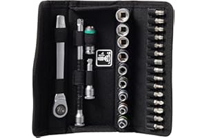 Wera 05004018001 8100 SA 8 Zyklop Metal Ratchet Set with switch lever, 1/4" drive, metric 28 pieces
