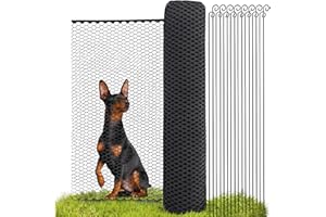SELFmania Hundezaun 25m | Begrenzungszaun Robust & Mobil | Zaun für Hunde | Sorgloser Hundeauslauf im Garten | Flexibler Zaun 120cm Hoch I Komplettset Steckzaun in Farbe schwarz | Neues Modell 2025