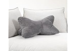 COZYKING Leseknochen XXL 60x30x30 cm Cord Grau Nackenkissen Knochenkissen Nackenrolle Lesekissen Öko-Tex 100 Zertifiziert und 60°C waschbar - Kissen für Nacken, Knie oder Bauch zum Lesen oder Relaxen