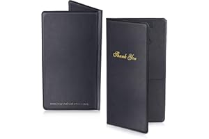 New Star Foodservice 28157 Center Fold Guest Check Presenter, Inch, Set of 10, Black, 10.5" by 5.5"