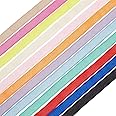 BENECREAT 24m 12 Colors Plush Bra Elastic Strap 10mm Polyester Satin Elastic Band Trim Elastic Ribbon for Sewing Bra Straps Lingerie, Shoulder Strap Making