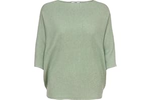 ONLY JdY Damski sweter Jdynew Behave Batsleeve KNT Noos, Basil/Szczegóły: melanż, M