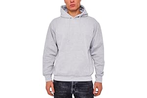 LABEL APPAREL Mens Pullover Fleece Hoodie 300GSM Sweatshirt Plain Hoody Work Hooded Jumper Ribbed Cuff Long Sleeve Pull Over Top