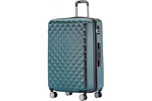 BEIBYE Zwillingsrollen 2066 Hartschale Trolley Koffer Reisekoffer Gepäck M-L-XL-Set (Dunkelgreen, L)