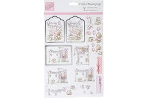 DOCRAFTS Anita's A4 Birthday Surprise Coloured Foiled Decoupage Sheet, Accessories Supplies For Craft, Paper Craft, Scrapbooking, Card Making, Origami, Ideal for Adult Craft, Adds Textured Pattern To Crafts