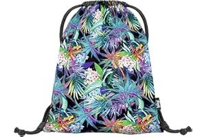 Baagl Sac de sport pour filles, sac à chaussures imperméable pour enfants, écoles et jardins d'enfants Sac de sport à cordon pour garçons, sac à dos à cordon