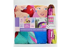 Riad Arredo Trapuntino Singolo Primaverile Estivo Cartoni Animati Morbida Microfibra - Copriletto Trapuntato Leggero Bambini (Principesse)