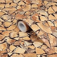 CVANU® Self Adhesive Wood Grain Wallpaper Waterproof Old Furniture Vinyl Stickers Wooden Door Wardrobe Wall Papers Cv032 12''x24''inch