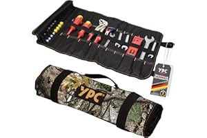 YPC VarioRoll XL – 56x34cm, 20 Steckfächer und 15 Schlaufen, Werkzeugtasche rollbar, Messertasche, Werkzeug Rolltasche, Werkzeugrolle, Maulschlüssel Tasche leer