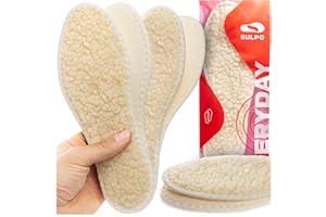 SULPO 2 paia Solette Invernali - Lana Naturale - Isolanti Termiche per Scarpe Autunnali e Invernali - Rifiniture Rinforzate con Bordini - 39