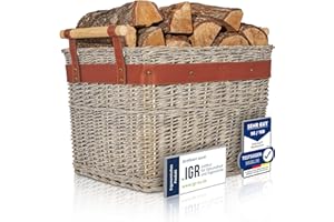 OAKAGE® Holzkorb für Kaminholz Groß aus Weide Kaminholzkorb Feuerholzkorb Brennholzkorb Weidenkorb Kaminkorb | Korb Kaufen