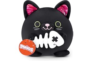 Snackles Series 1, Plush 8-inch Kitten with Fish Bone (SALEM) by ZURU, Plush with Snack Accessory