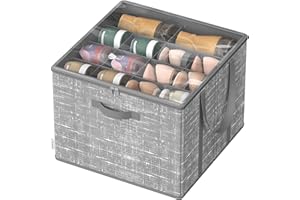 SONGMICS Organisateur de Chaussures, jusqu'à 16 Paires, Boîte de Rangement pour Chaussures, Poignées, Couvercle Transparent, pour Chambre, Entrée, Armoire, Gris Jonc LSP601G01
