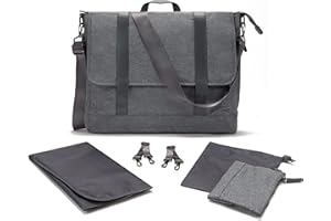 Kidoz Online Kids Shop Mothercare Changing Bag Messenger, Multi Functional Stylish Bappy Nappy Changing Bag Satchel - Perfect for On-the-Go Parents, Grey