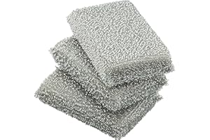 WMF Glänzerkissen silber 3 Stück, Spülschwamm, Topfreiniger, Lurex-Schwamm, ideal für beschichtete Pfannen, Töpfe, Glaskeramikkochfelder, Reinigung in der Spülmaschine möglich