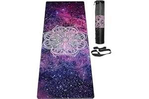 LaiEr Yogamatte, rutschfeste, umweltfreundliche Trainingsmatte mit Tragegurt, dicke Übungs- und Trainingsmatte für Yoga, Pilates und Fitness (183 cm x 61 cm x 6 mm)