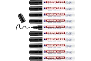 Rotulador edding 4095 para pizarra negra/cristal tiza liquida punta redonda 2-3 mm negro