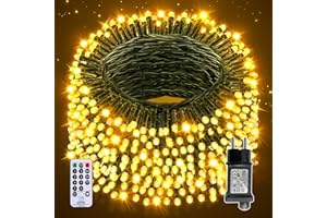 Auriostar Guirlande Lumineuse Exterieure Noel, 20m 200LEDs Guirlande Lumineuse Sapin de Intérieur 8 Modes avec Télécommande,Étanche IP44 Lumineuse Extérieur pour Decoration, Sapin de Noel
