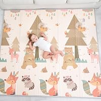 Tapis De Jeu Bébé 120x120cm Réversible - Pliable Et Antidérapant