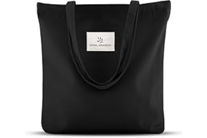 Emma Jonasson tote bag femme avec Fermeture éclair et Poche intérieure - sac cabas femme et Sac fourre tout femme A4 Grand Capacité - sac fourre tout femme, Aesthetic Sac a Main Femme Coton