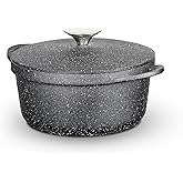 Tower T900194 Precision Casserole Dish with Aluminium Lid, Lightweight Cast Aluminium, 20cm, Black