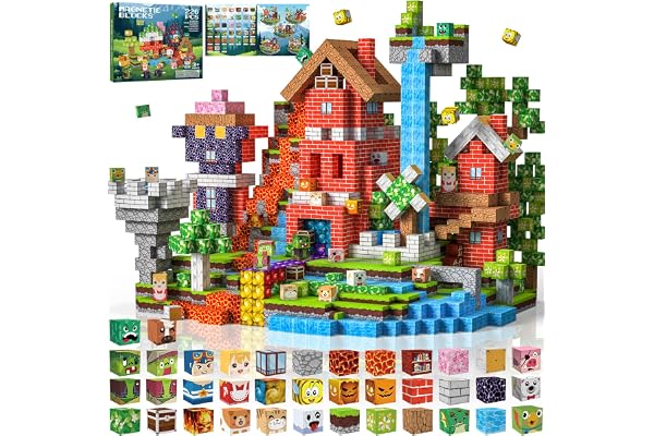 Construction Magnetique Enfant 220 pièces 2CM Magnetic Blocks 3+ Jeux Aimants, Bloc de Cube Magnétique de pour Garçon et Fille, Jouet Créatif Montessori pour Enfants 3 4 5 6 7 8 9 10 11 12 Ans Jeu