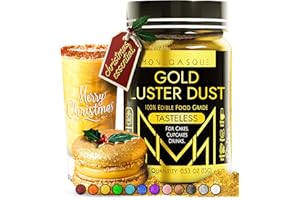 MONÉGASQUE Gold Edible Glitter for Drinks 15g – Edible Glitter for Cakes - Christmas Cake Decorations Spray - Gold Luster Dust for Drinks & Cocktail Shimmer - Drink Shimmer & Cocktails Lustre Dust