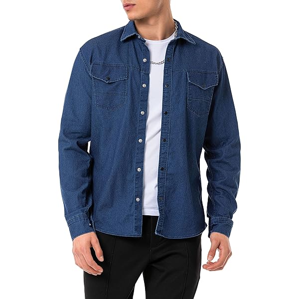 Camicia Denim Uomo Regular Fit - Cotone Elasticizzato, Stile Western Casual - Foto 11