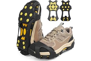 SHADDOCK Ice Snow Grips Crampons for Shoes and Boots Ice Traction Cleats Shoe Spikes 11 Studs Snow Grippers Anti Slip Overshoe Footwear for Winter Outdoor ​Skiing Hiking Climbing Fishing Walking