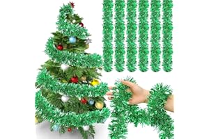 DIKO 6 Stück 2 m Weihnachten Lametta Girlande, Glänzend Girlande, Girlande Metallisch, Girlande Weihnachten, Glänzend Girlande Metallisch für Weihnachten Hochzeit Geburtstag Party (D)