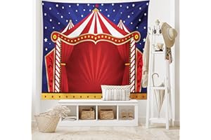ABAKUHAUS Cirque Tapisserie, Tente Toile de Cirque, Décoration Murale en Tissu pour la Chambre à Coucher Le Salon Le dortoir, 230 cm X 140 cm, Bleu Cinabre