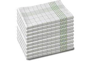 ‎AQUA-TEXTIL aqua-textil 10er Set Geschirrtücher Reine Baumwolle 50 x 70 cm kariert grün Küchentücher Oeko-TEX