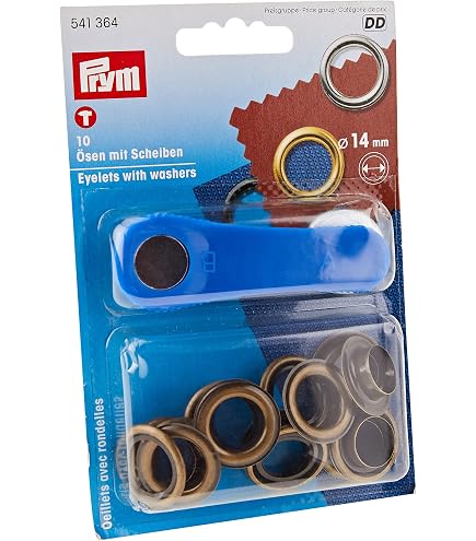 Prym Set De 40 Œillets Métal Avec Rondelles - Laiton 5 Mm Pour Cuir, Tissu, Bricolage
