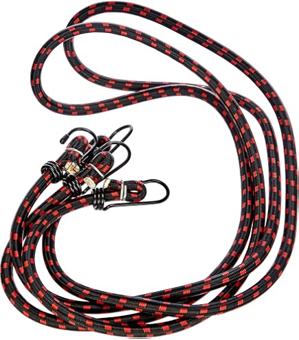 4 Pezzi Corde Elastiche Con Gancio - 60 Cm X 8 Mm, Per Fissare Bagagli, Mobili, Tende Da Campeggio - Nero, Resistente