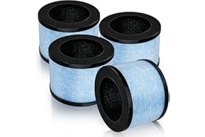 BAMBOOST H13 True HEPA - Set di 4 filtri di ricambio per AROEVE MK01 MK06 Kloudi DH-JH01 Intelabe EPI080 EP1080 EPI081 EP1081