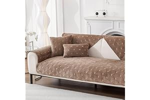 DOT.V HOME DOT.V stylowa ochrona sofy; narożnik; pokrowiec na sofę w kształcie litery L; pokrowiec na sofę 2/3/4 osoby; podłokietnik; odporny na działanie wody, bez poślizgu; Pets/Kids (Cappuccino Whisper, 90 x