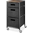 Whitmor Rolling 3-Drawer Storage Utility Cart, Brown