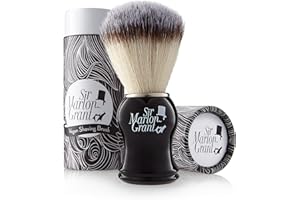 Sir Marlon Grant Set Da Barba Uomo Vegano Al 100% - Pennello Da Barba Di Qualità Premium - Con Scatola Da Viaggio - Perfetto Come Idea Regalo - Completo Di Spazzola