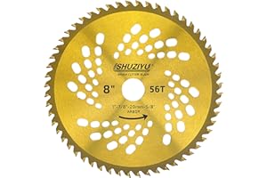 LSHUZIYU, 205mm-56T. Punte in Carburo, Foro Centrale 25.4mm Con Rondella 22.23-20-16mm, Lama per Decespugliatore, Disco per Decespugliatore.