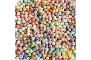 DAHI Koraliki akrylowe do nawlekania, wielokolorowe, okrągłe, do bransoletek, biżuterii (od 6 mm)