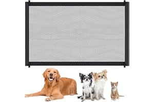 AIMAKE Puerta mágica para Perros 110 × 72 cm, Red de Seguridad para Mascotas para Interior, Barrera Seguridad Plegable y Portátil Puerta mágica, para Perros o Gatos, Escaleras, Dormitorios, Cocinas