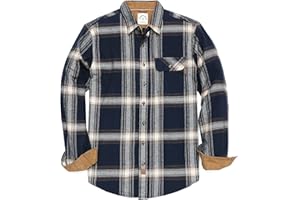 Dubinik® Camicia Flanella Uomo Quadri Camice in Flanella Uomo Regular Fit Casual Cotone Manica Lunga Bottoni Shirt in Pile