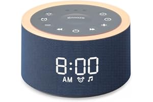 Dreamegg White Noise Machine, D1+ White Noise Machine with Nursery Night Light 29 Soothing Sounds, Sound Machine Alarm Clock with 6 Wake Up Sound for Adults Baby, 0-100% Dimmable Display, Snooze, Blue