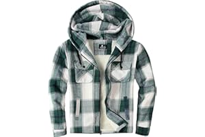 SwissWell Chemise pour Homme Épaissir Veste Flanelle Carreaux Doublure Peluche Loisirs Doublée Sweat à Capuche Homme Polaire Veste D'hiver Avec Poches